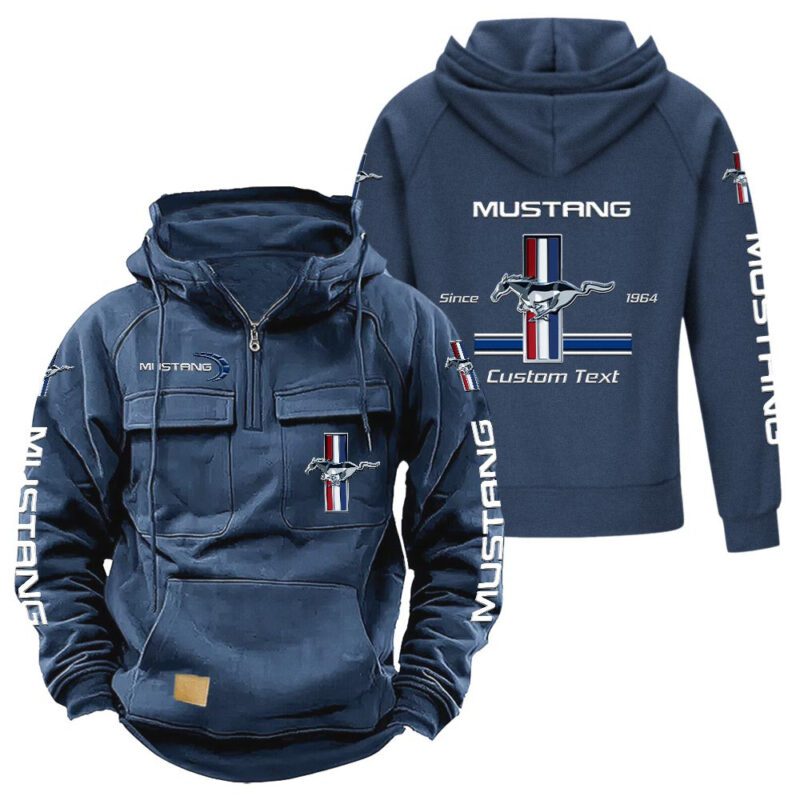 Ford Mustang Vintage Quarter Zip Hoodie Retro Hoodie LQZ1161 2