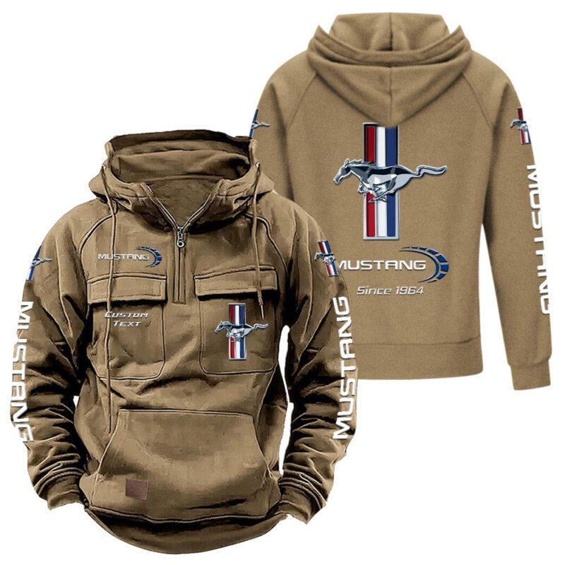 Ford Mustang Vintage Quarter Zip Hoodie Retro Hoodie LQZ1426 4