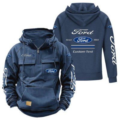 Ford Vintage Quarter Zip Hoodie Retro Hoodie LQZ1168 2 Ford Vintage Quarter Zip Hoodie Retro Hoodie LQZ1168 2