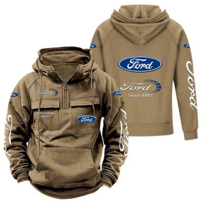 Ford Vintage Quarter Zip Hoodie Retro Hoodie LQZ1389 4
