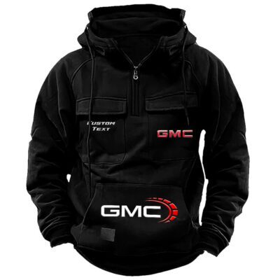 GMC Vintage Quarter Zip Hoodie Retro Hoodie LQZ1461 1 GMC Vintage Quarter Zip Hoodie Retro Hoodie LQZ1461 1
