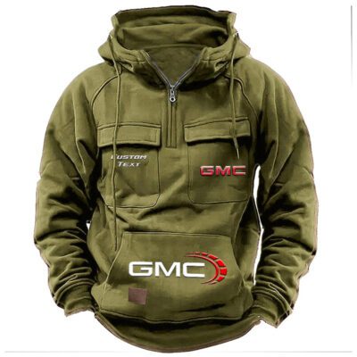 GMC Vintage Quarter Zip Hoodie Retro Hoodie LQZ1461 3 GMC Vintage Quarter Zip Hoodie Retro Hoodie LQZ1461 3
