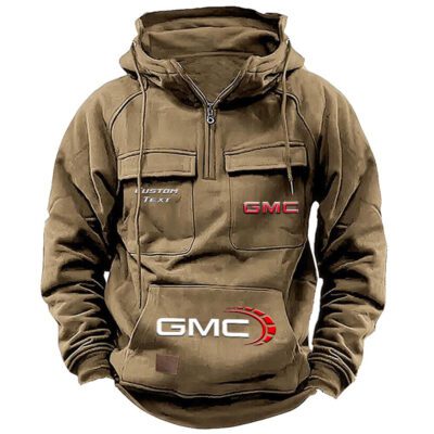 GMC Vintage Quarter Zip Hoodie Retro Hoodie LQZ1461 4 GMC Vintage Quarter Zip Hoodie Retro Hoodie LQZ1461 4
