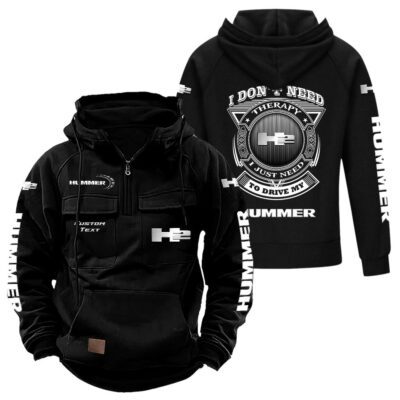 H2 Hummer Vintage Quarter Zip Hoodie Retro Hoodie LQZ1242