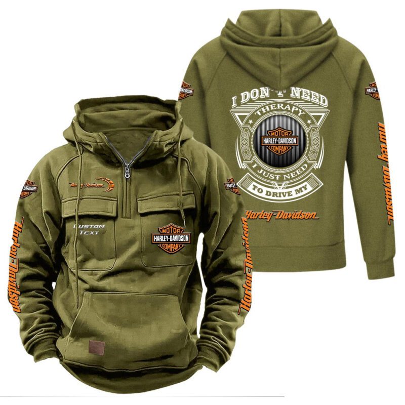 Harley Davidson Vintage Quarter Zip Hoodie Retro Hoodie LQZ1192 3