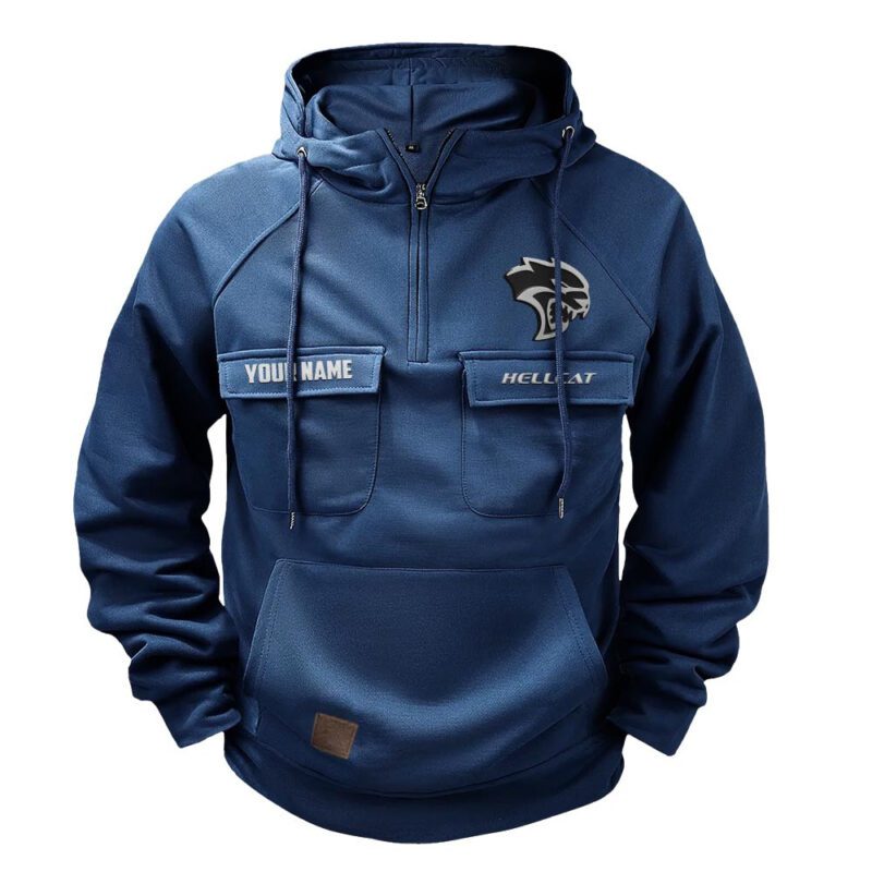Hellcat Vintage Quarter Zip Hoodie Retro Hoodie LQZ1004 1