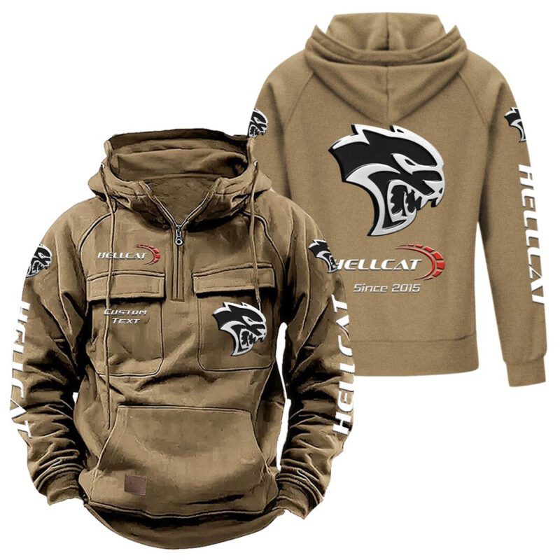 Hellcat Vintage Quarter Zip Hoodie Retro Hoodie LQZ1374 4