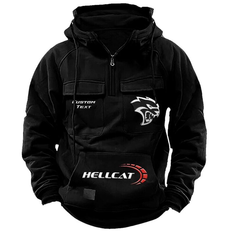 Hellcat Vintage Quarter Zip Hoodie Retro Hoodie LQZ1512 1