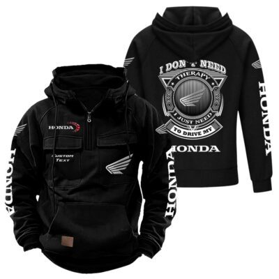 Honda Vintage Quarter Zip Hoodie Retro Hoodie LQZ1181