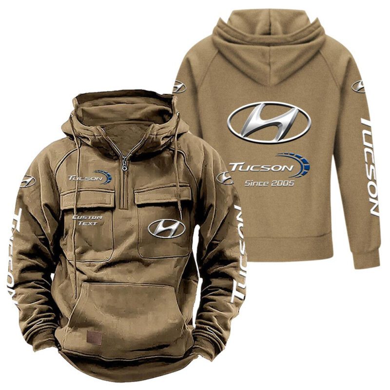 Hyundai Tucson Vintage Quarter Zip Hoodie Retro Hoodie LQZ1433 4