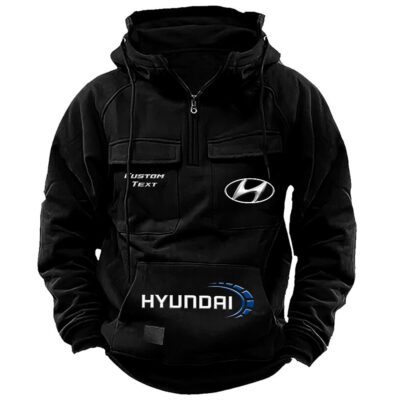 Hyundai Vintage Quarter Zip Hoodie Retro Hoodie LQZ1463 1 Hyundai Vintage Quarter Zip Hoodie Retro Hoodie LQZ1463 1