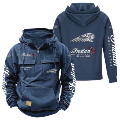 Indian Vintage Quarter Zip Hoodie Retro Hoodie LQZ1327 2 Indian Vintage Quarter Zip Hoodie Retro Hoodie LQZ1327 2