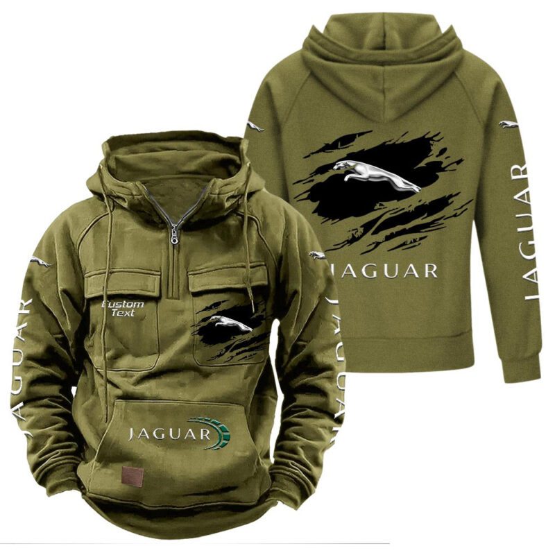 Jaguar Vintage Quarter Zip Hoodie Retro Hoodie LQZ1060 3