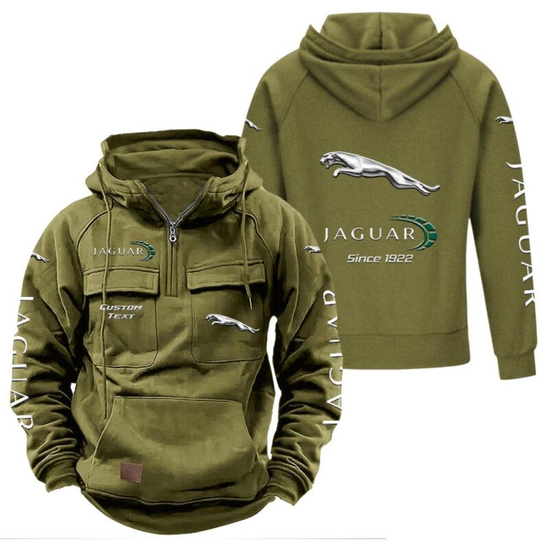 Jaguar Vintage Quarter Zip Hoodie Retro Hoodie LQZ1383 3