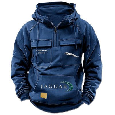 Jaguar Vintage Quarter Zip Hoodie Retro Hoodie LQZ1462 2 Jaguar Vintage Quarter Zip Hoodie Retro Hoodie LQZ1462 2