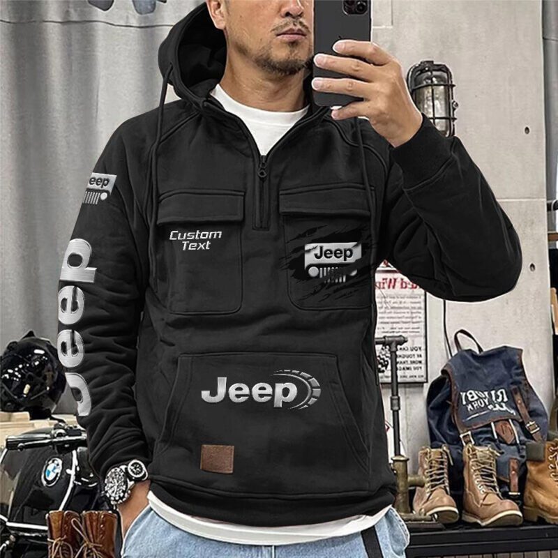 Jeep Vintage Quarter Zip Hoodie Retro Hoodie LQZ1044 1