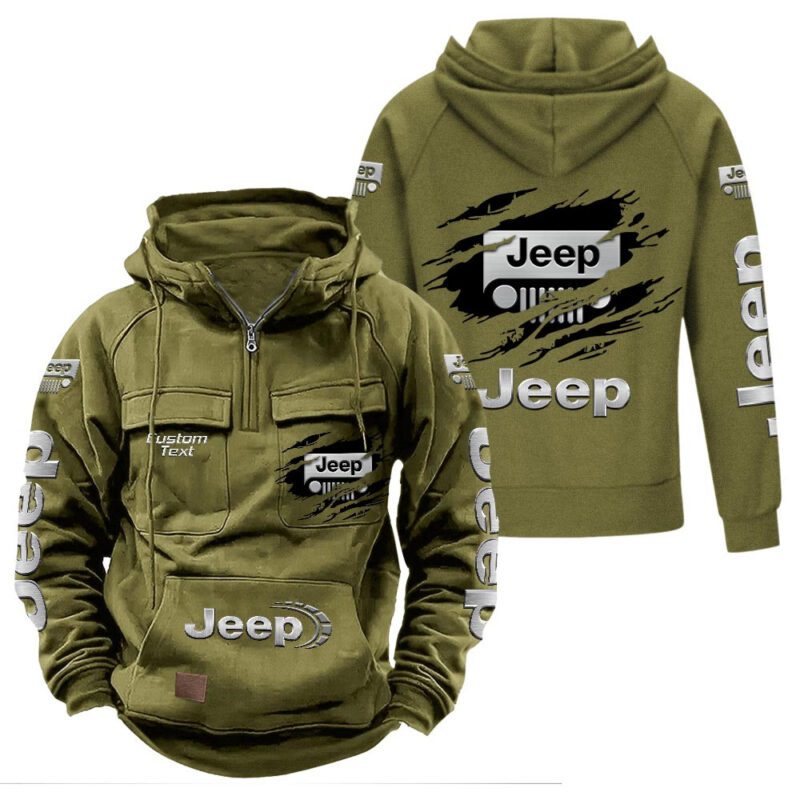 Jeep Vintage Quarter Zip Hoodie Retro Hoodie LQZ1044 3