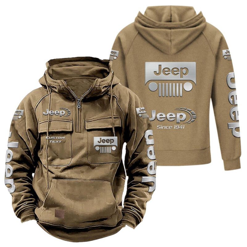 Jeep Vintage Quarter Zip Hoodie Retro Hoodie LQZ1423 4