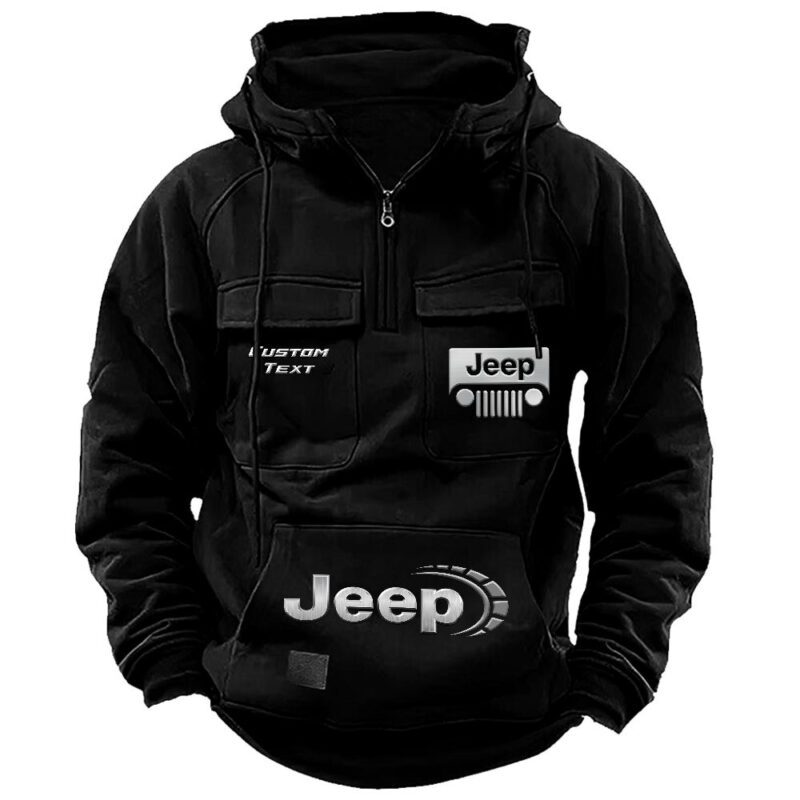 Jeep Vintage Quarter Zip Hoodie Retro Hoodie LQZ1500 1