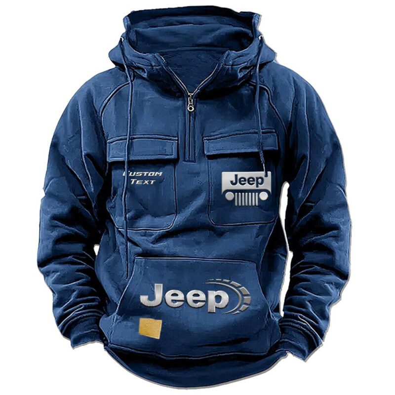 Jeep Vintage Quarter Zip Hoodie Retro Hoodie LQZ1500 2
