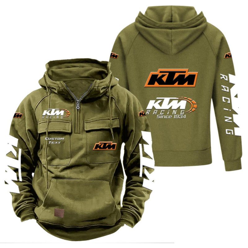 KTM Vintage Quarter Zip Hoodie Retro Hoodie LQZ1340 3