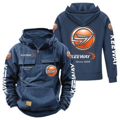 Keeway Vintage Quarter Zip Hoodie Retro Hoodie LQZ1336 2 Keeway Vintage Quarter Zip Hoodie Retro Hoodie LQZ1336 2
