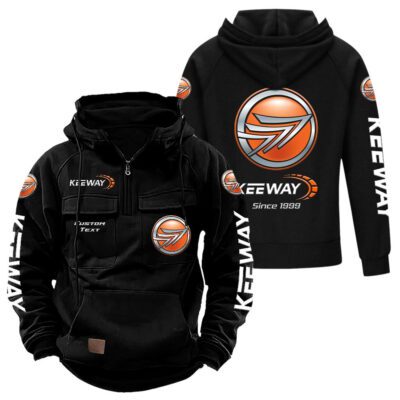 Keeway Vintage Quarter Zip Hoodie Retro Hoodie LQZ1336