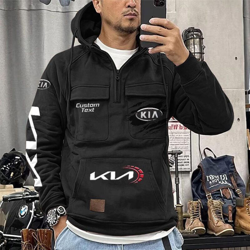 Kia Vintage Quarter Zip Hoodie Retro Hoodie LQZ1039 1