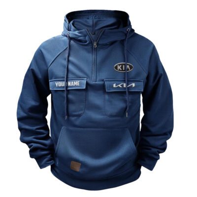 Kia Vintage Quarter Zip Hoodie Retro Hoodie LQZ1139 1 Kia Vintage Quarter Zip Hoodie Retro Hoodie LQZ1139 1