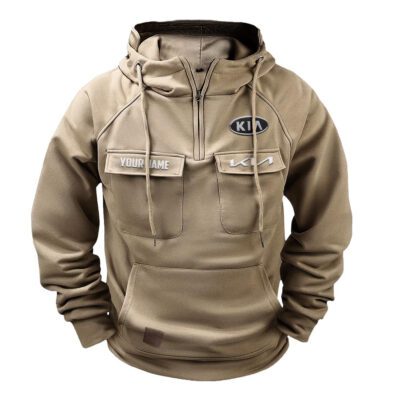 Kia Vintage Quarter Zip Hoodie Retro Hoodie LQZ1139 3 Kia Vintage Quarter Zip Hoodie Retro Hoodie LQZ1139 3