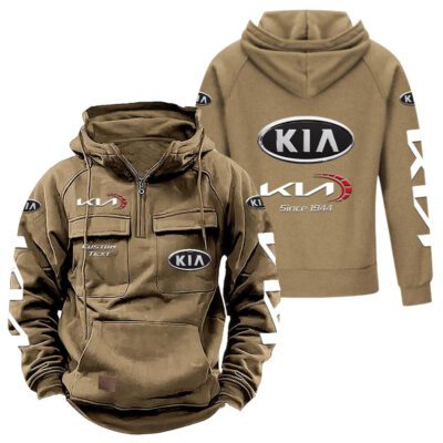 Kia Vintage Quarter Zip Hoodie Retro Hoodie LQZ1377 4 Kia Vintage Quarter Zip Hoodie Retro Hoodie LQZ1377 4