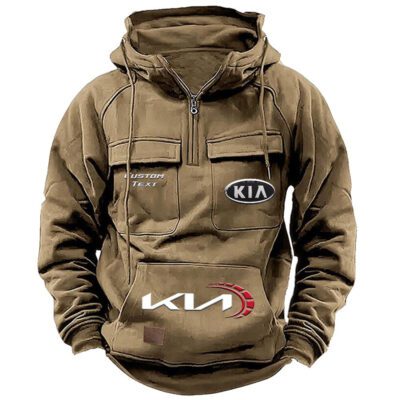Kia Vintage Quarter Zip Hoodie Retro Hoodie LQZ1502 4 Kia Vintage Quarter Zip Hoodie Retro Hoodie LQZ1502 4