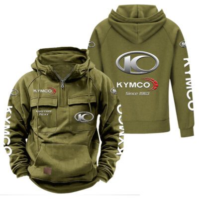 Kymco Vintage Quarter Zip Hoodie Retro Hoodie LQZ1330 3 Kymco Vintage Quarter Zip Hoodie Retro Hoodie LQZ1330 3