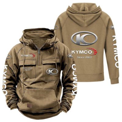 Kymco Vintage Quarter Zip Hoodie Retro Hoodie LQZ1330 4 Kymco Vintage Quarter Zip Hoodie Retro Hoodie LQZ1330 4