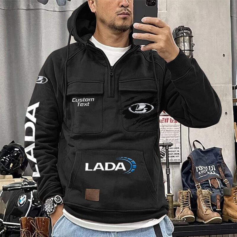 Lada Vintage Quarter Zip Hoodie Retro Hoodie LQZ1070 1