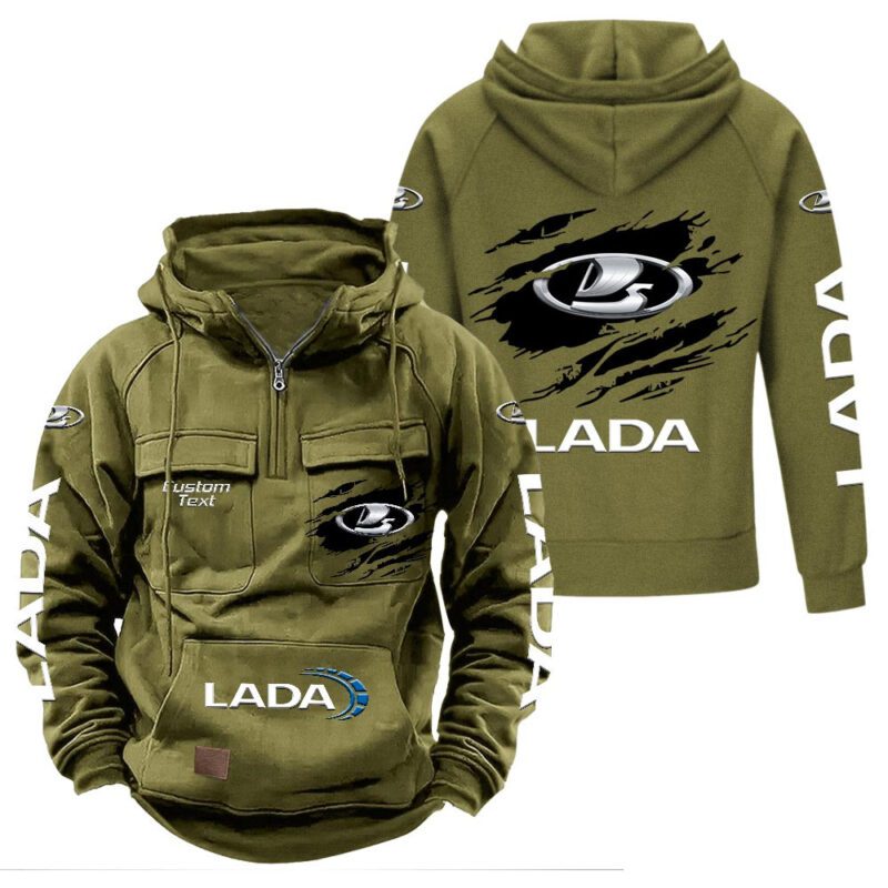 Lada Vintage Quarter Zip Hoodie Retro Hoodie LQZ1070 3