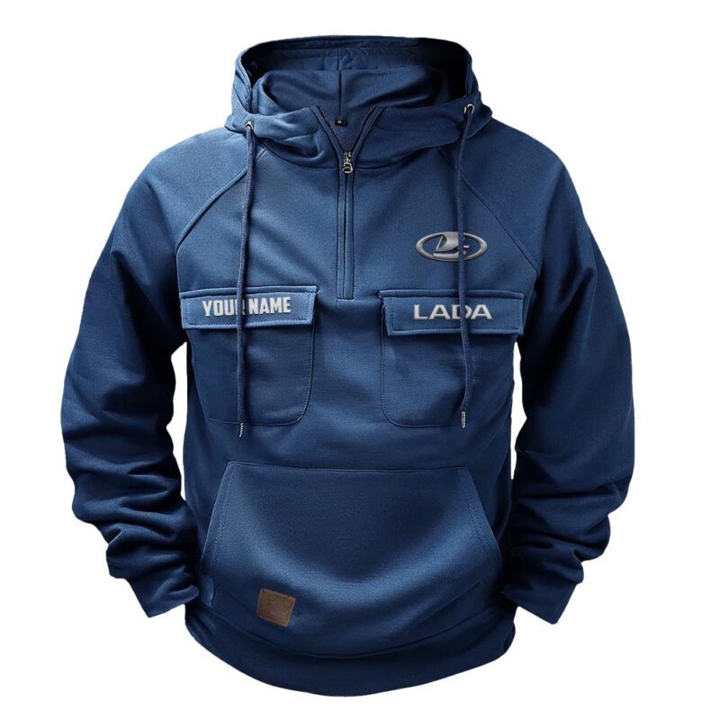 Lada Vintage Quarter Zip Hoodie Retro Hoodie LQZ1132 1