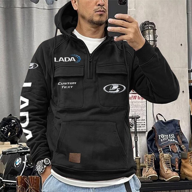 Lada Vintage Quarter Zip Hoodie Retro Hoodie LQZ1210 1