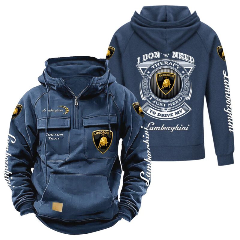 Lamborghini Vintage Quarter Zip Hoodie Retro Hoodie LQZ1211 2