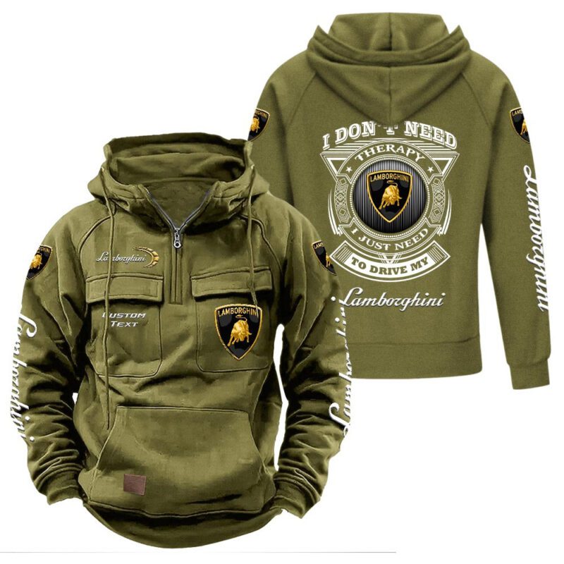 Lamborghini Vintage Quarter Zip Hoodie Retro Hoodie LQZ1211 3
