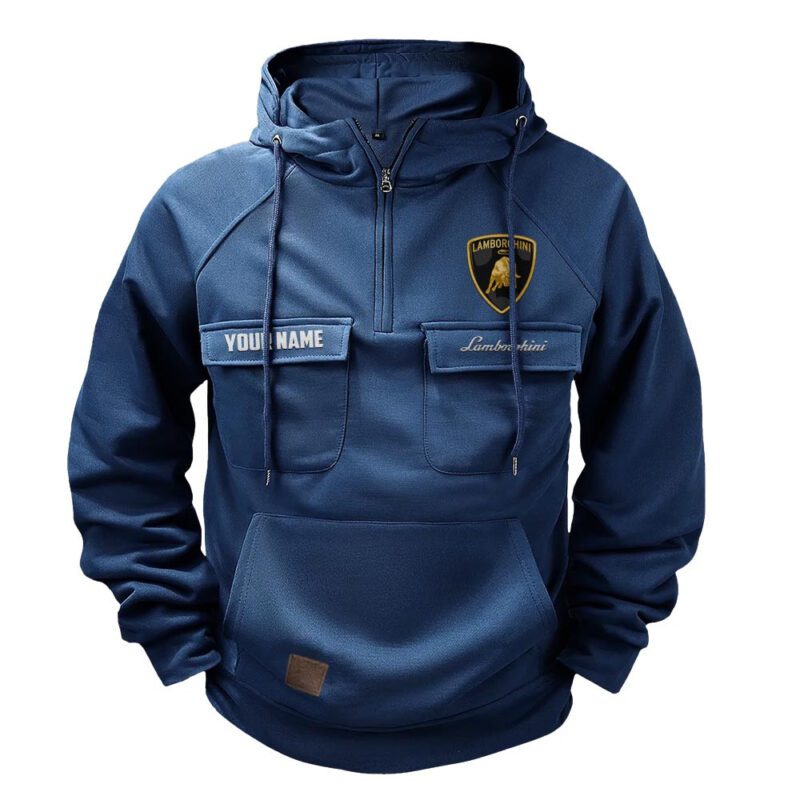 Lamborghini Vintage Quarter Zip Hoodie Retro Hoodie LQZ1265 1
