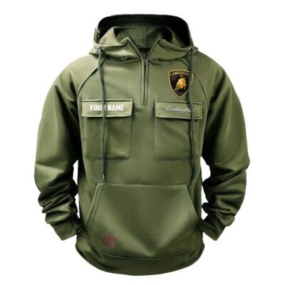 Lamborghini Vintage Quarter Zip Hoodie Retro Hoodie LQZ1265 2