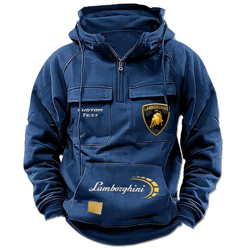 Lamborghini Vintage Quarter Zip Hoodie Retro Hoodie LQZ1475 2