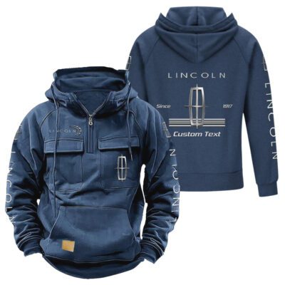 Lincoln Vintage Quarter Zip Hoodie Retro Hoodie LQZ1144 2 Lincoln Vintage Quarter Zip Hoodie Retro Hoodie LQZ1144 2