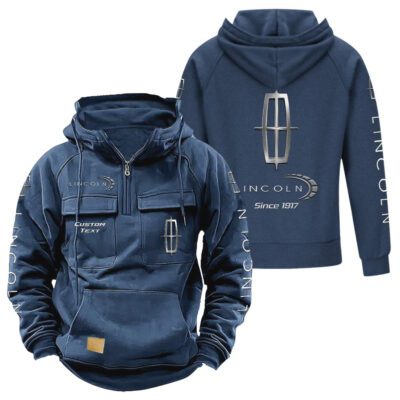 Lincoln Vintage Quarter Zip Hoodie Retro Hoodie LQZ1372 2 Lincoln Vintage Quarter Zip Hoodie Retro Hoodie LQZ1372 2