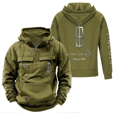 Lincoln Vintage Quarter Zip Hoodie Retro Hoodie LQZ1372 3 Lincoln Vintage Quarter Zip Hoodie Retro Hoodie LQZ1372 3