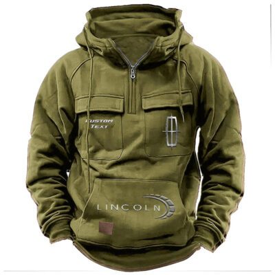 Lincoln Vintage Quarter Zip Hoodie Retro Hoodie LQZ1442 3 Lincoln Vintage Quarter Zip Hoodie Retro Hoodie LQZ1442 3