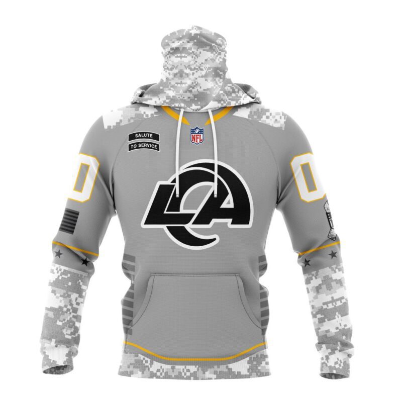 Los Angeles Rams NFL Specialized Design Camo 2024 Salute To Service Club Personalized Letters Number Gaiter Hoodie WGH2020