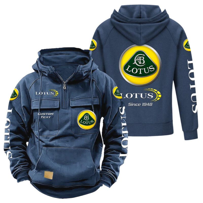 Lotus Vintage Quarter Zip Hoodie Retro Hoodie LQZ1370 2