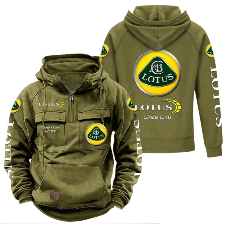 Lotus Vintage Quarter Zip Hoodie Retro Hoodie LQZ1370 3